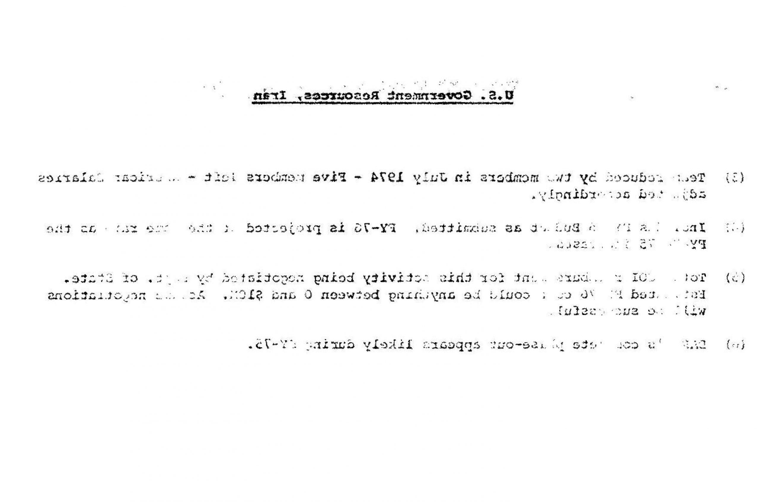 گزارش تحلیلی از ارتباط سیاسی نظامی و اقتصادی و فرهنگی آمریکا با ایران  سال 1974