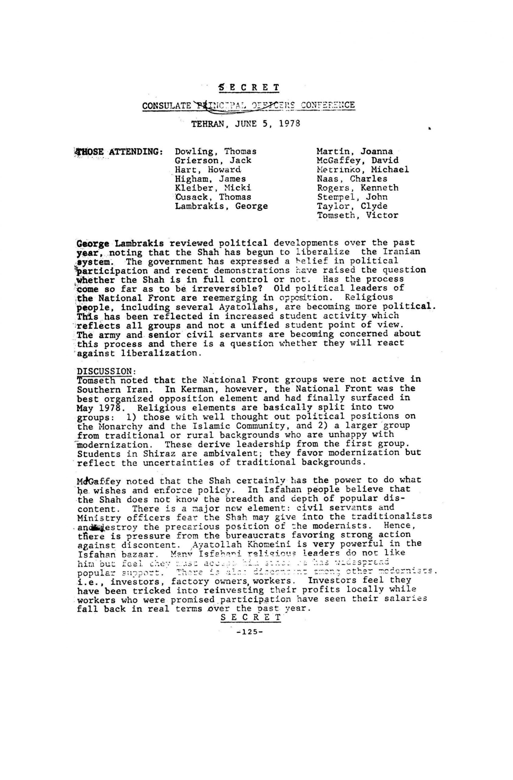 جلسه سران کنسولگری پیرامون «مذهب و تجدد» و «مسائل اقتصادی»