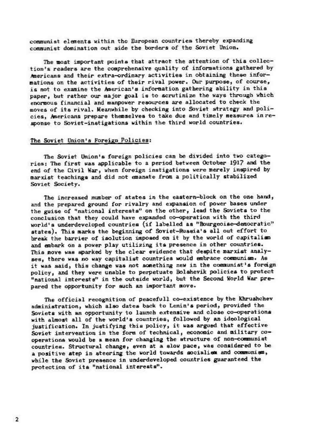گزارش فعالیت های کمکی کمونیستی در کشورهای غیر کمونیست در حال توسعه در سال 1978