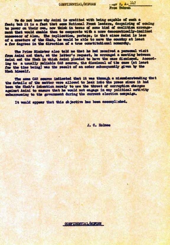 حذف علی امینی از قدرت