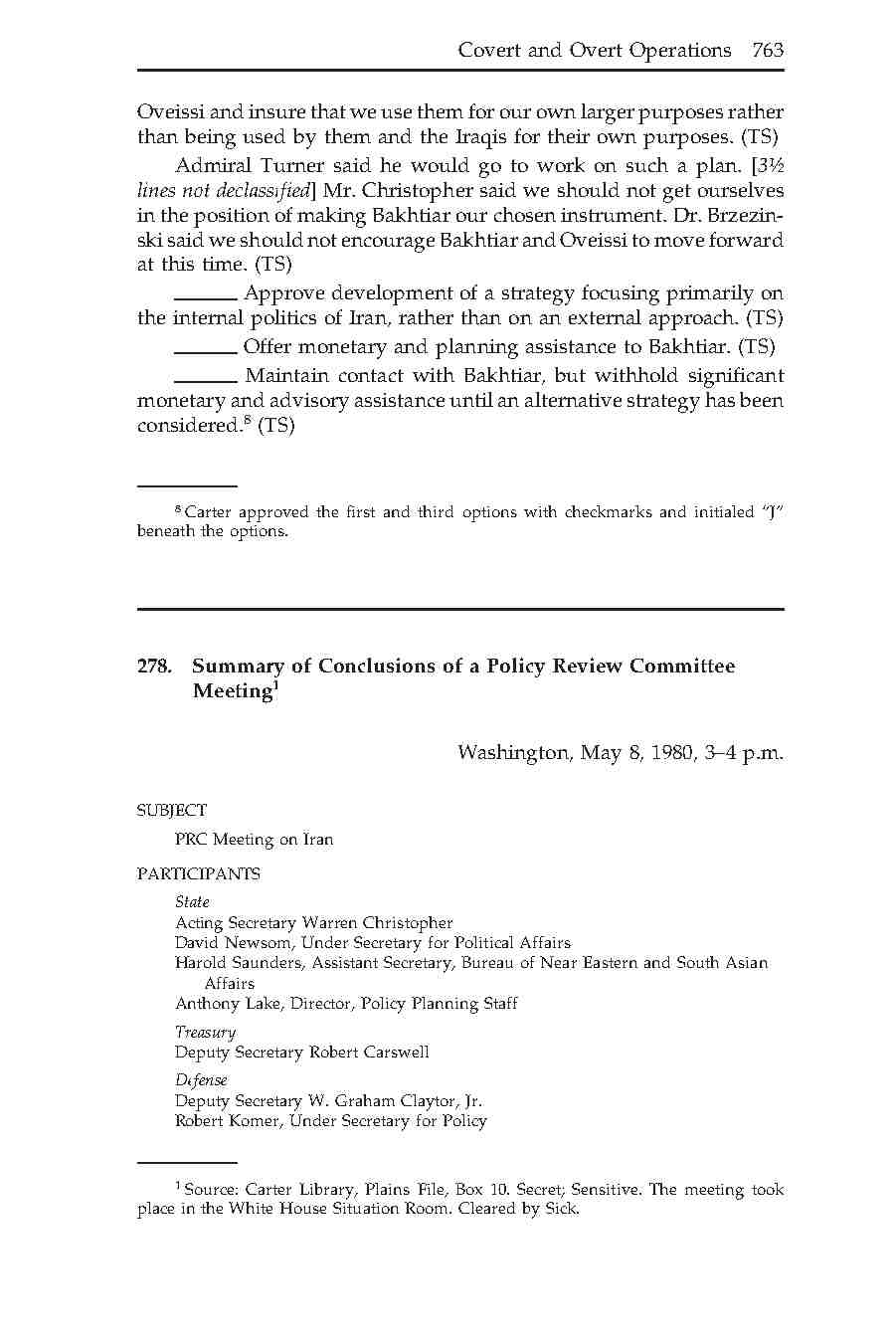 278- کمیته بازنگری سیاست ­ها درباره ایران