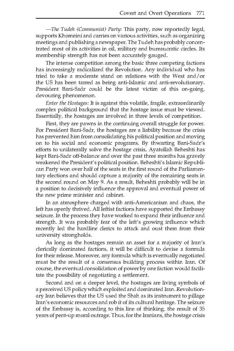281- گروگان­ ها و سیاست داخلی ایران