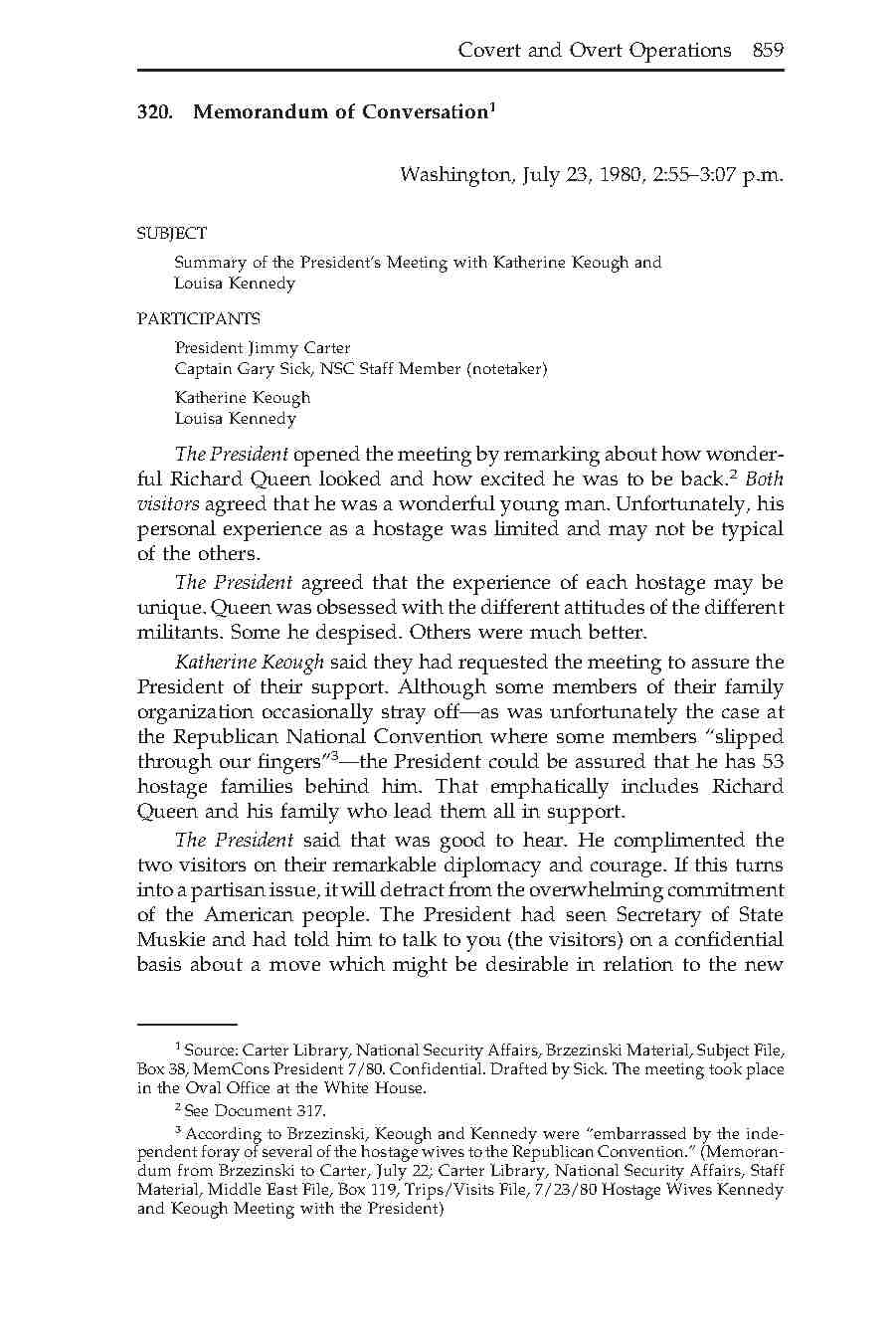 320- جلسه کارتر با یکی از گروگان ها